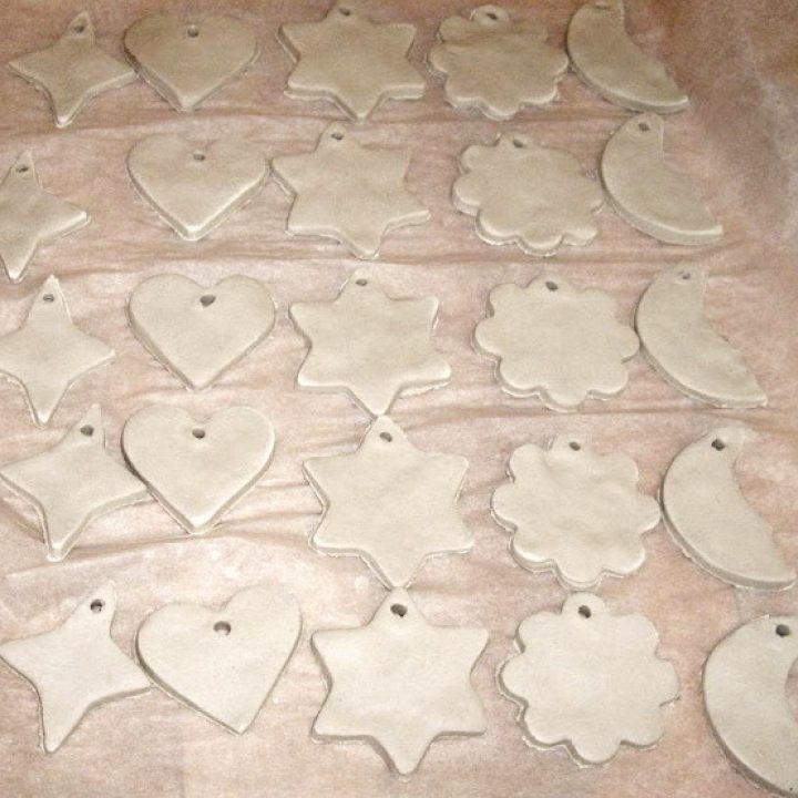 Christmas ornaments with clay